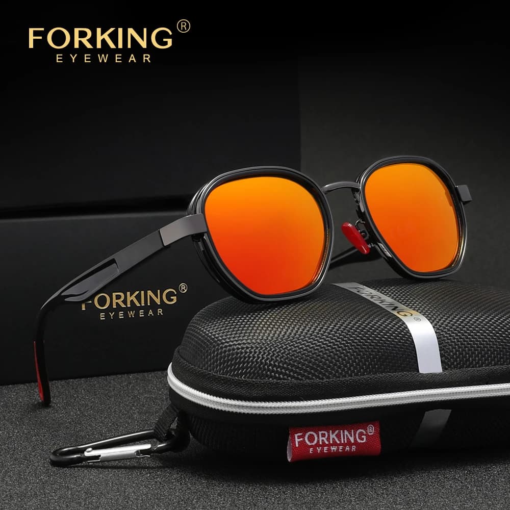 FORKING Small Sunglasses Men Polarized UV400 Retro Women Casual Eyewear Luxury Travel Glasses