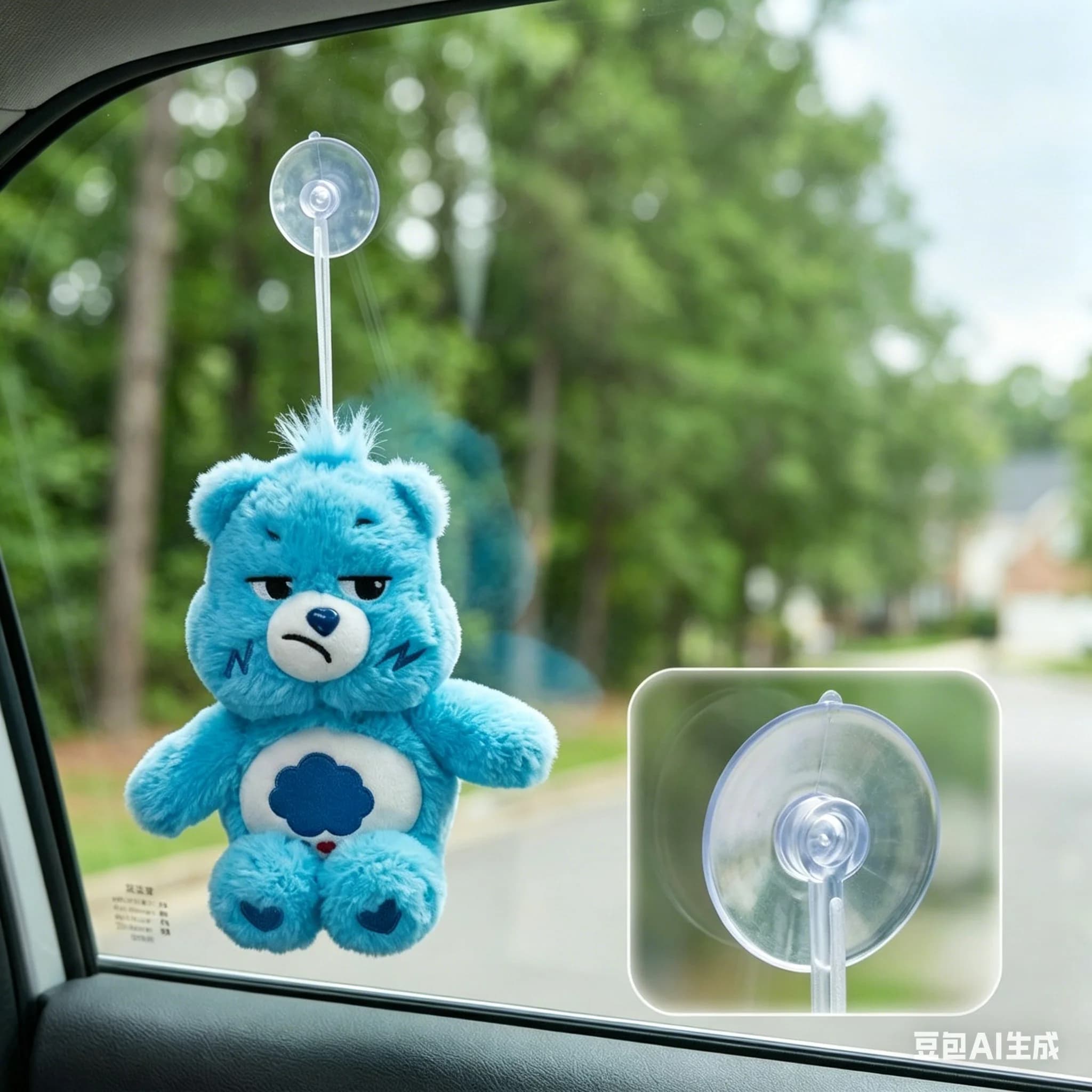 Peluche Care Bears da 20 cm con ventosa, orsetto kawaii soffice, decorazione da appendere alla finestra, ornamento da parete, regalo di compleanno per bambini