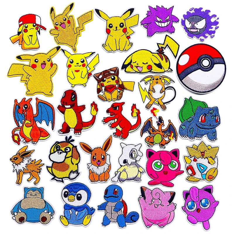 Potdemiel Pokemon Peluche Ripiene Giocattoli Kawaii Pikachu Raichu Jenny Tartaruga Icona Ricamo Applique Ferro FAI DA TE sulla Patch Per I Abbigliamento