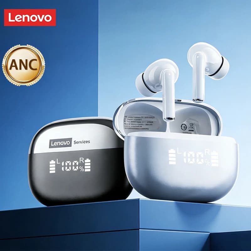 Choice Lenovo Gaming Headset ANC Riduzione del rumore Auricolari wireless Bluetooth 6.0 Batteria da 45 ore Display LED Auricolari sportivi LE232 ANC
