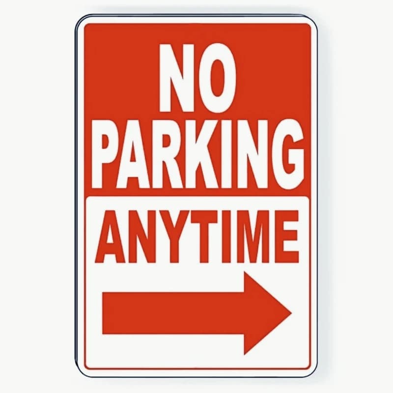 New Park Vigil Freccia destra: nessun parcheggio ovunque, freccia destra riflettente, PVC 15 cm KK
