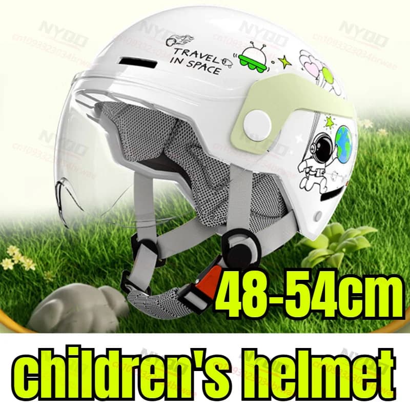 Bicicletta Elettrica per Bambini, Casco per Bambini, Casco di Sicurezza, Casco per Moto Bambino, Casco Estivo per Ragazzi, Attrezzatura Protettiva per la Guida