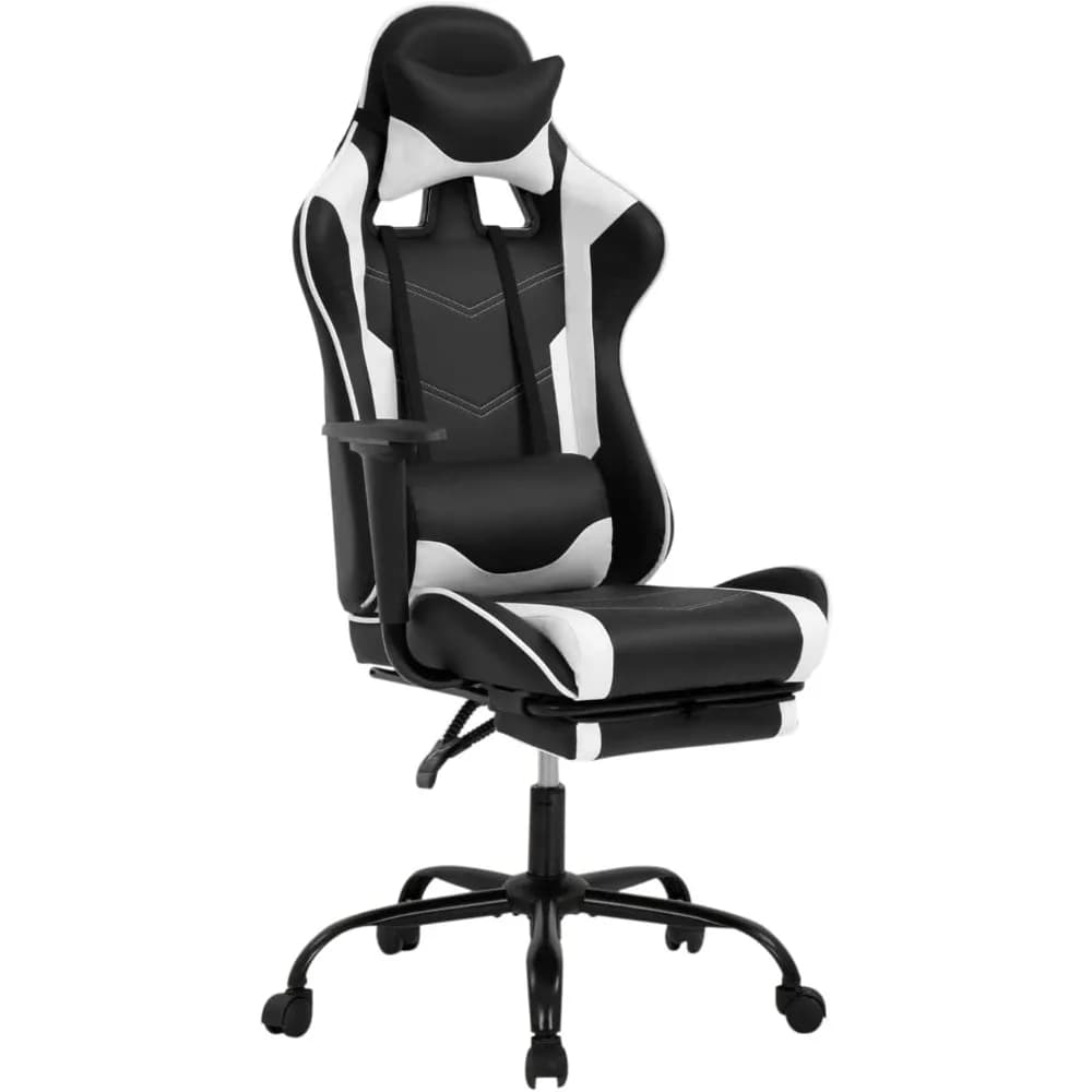 Sedia da gaming, sedia da ufficio ergonomica Sedia in pelle con sedia da computer regolabile, girevole e reclinabile con schienale alto e lombare