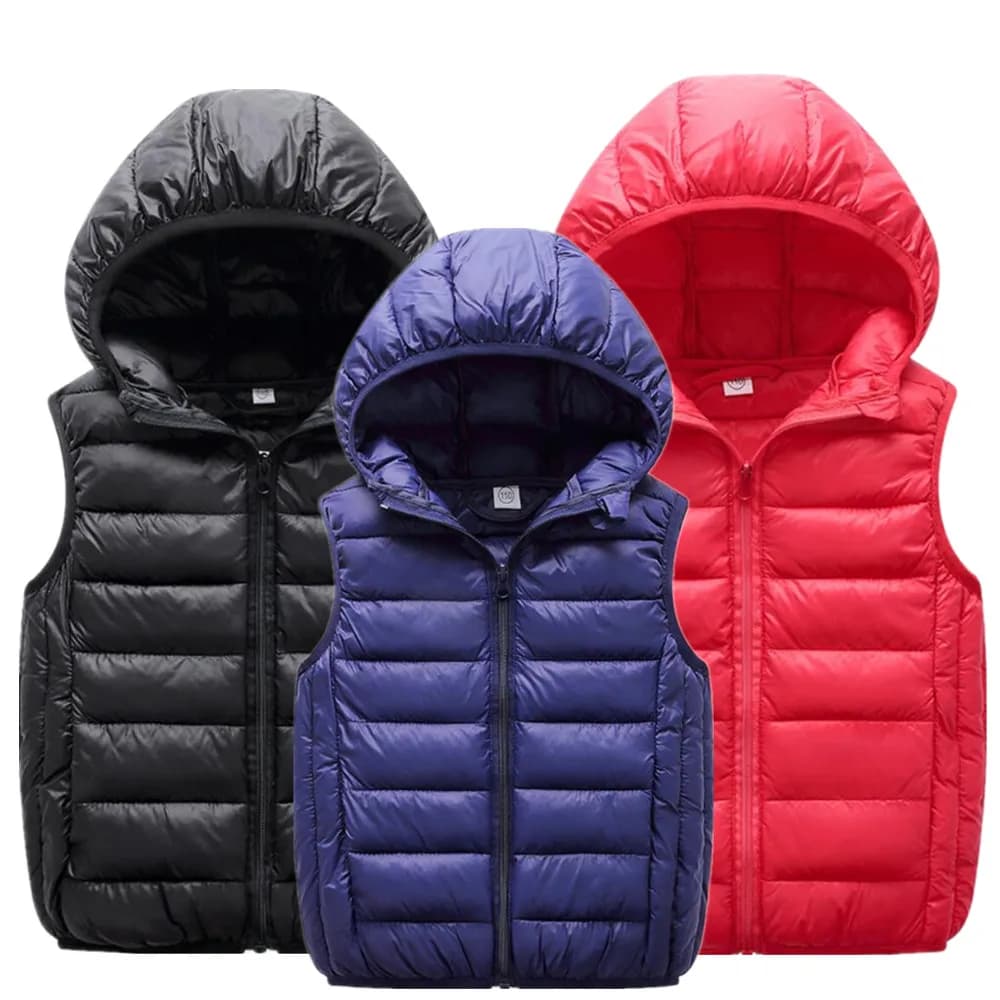 Adolescenti Ragazzi Ragazze Gilet caldo Autunno Inverno Gilet in cotone Capispalla per bambini Abbigliamento per bambini Gilet con cappuccio