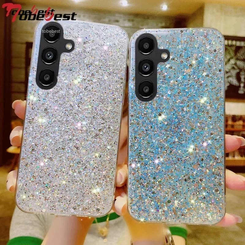 Custodia in silicone glitter lucido per Samsung Galaxy A16 A26 A36 A56 A06 A15 A25 A35 A55 A05 A05S A14 A24 A34 A54 4G 5G Cover morbida