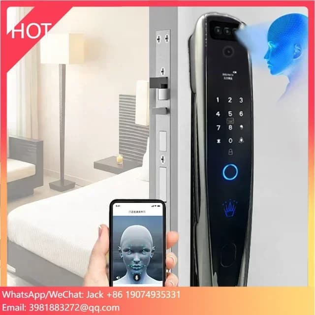 Serratura Intelligente Ttlock con Riconoscimento Facciale, Telecamera e Wi-Fi, Serratura Digitale con Impronta Digitale per Ingresso Casa