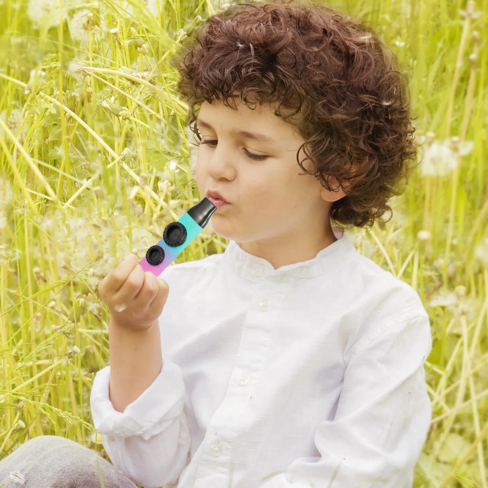 Set di 1 Kazoo a Doppio Foro, Strumento Musicale Portatile a Tono Regolabile per Adulti, Partner per Ukulele e Chitarra, Kazoo Colorato