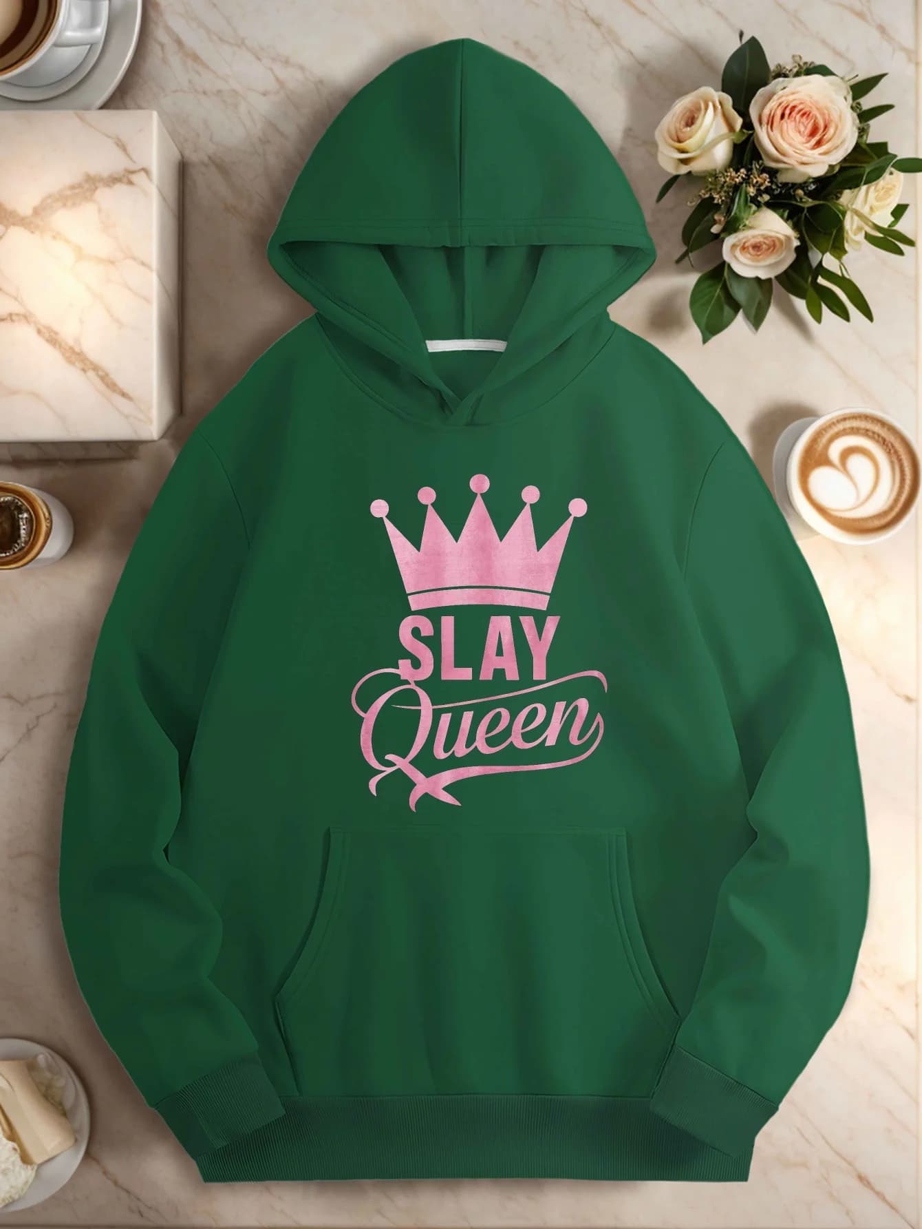 Felpe con cappuccio casual taglie forti da donna Slay 250G