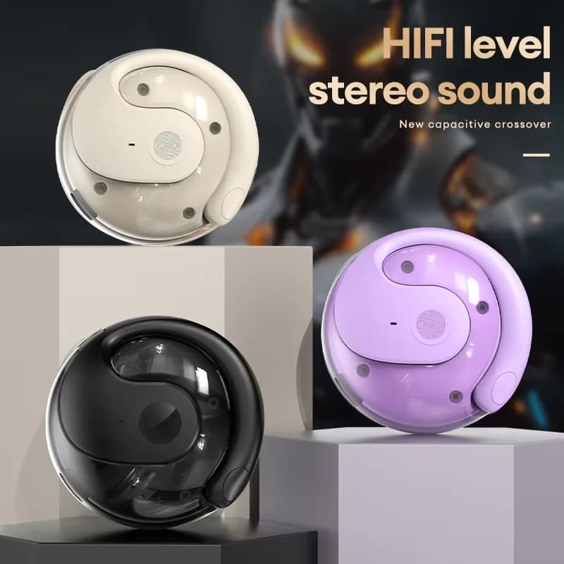 Bluetooth Wireless HIFI stereo sound, noise cancelling microphone with 36 hour playback duration, earphones for games and sports, fast charging, safe