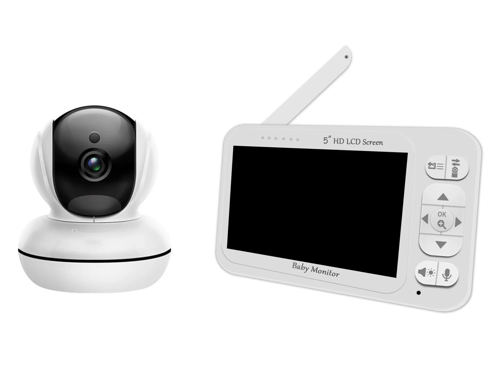 Telecamera per baby sitter con visione notturna PTZ wireless per monitoraggio della temperatura con schermo da 5 pollici