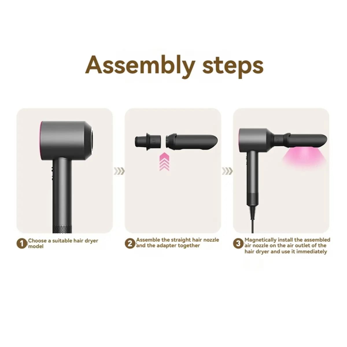 Supersonic HD01 HD02 HD03 HD04 HD08 HD15 HD16 Attachemnt Hair and Adapter Plate