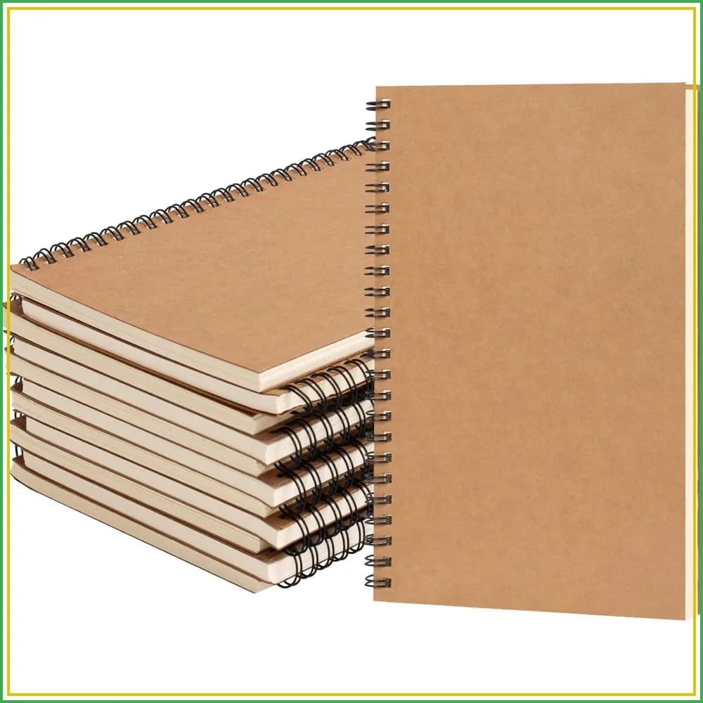 12 Pack A5 Blank Spiral Notebooks, 100 Pages Each, 5.5x8.3 Inches, Sketch Books for Drawing, Writing, Journaling