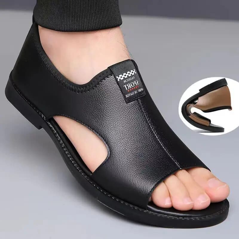 Men's Brand Sandals Designer Fashion Leather Casual for Men Summer Comfortable Beach Slippers Men's Slip Sandals for Outdoor 2024