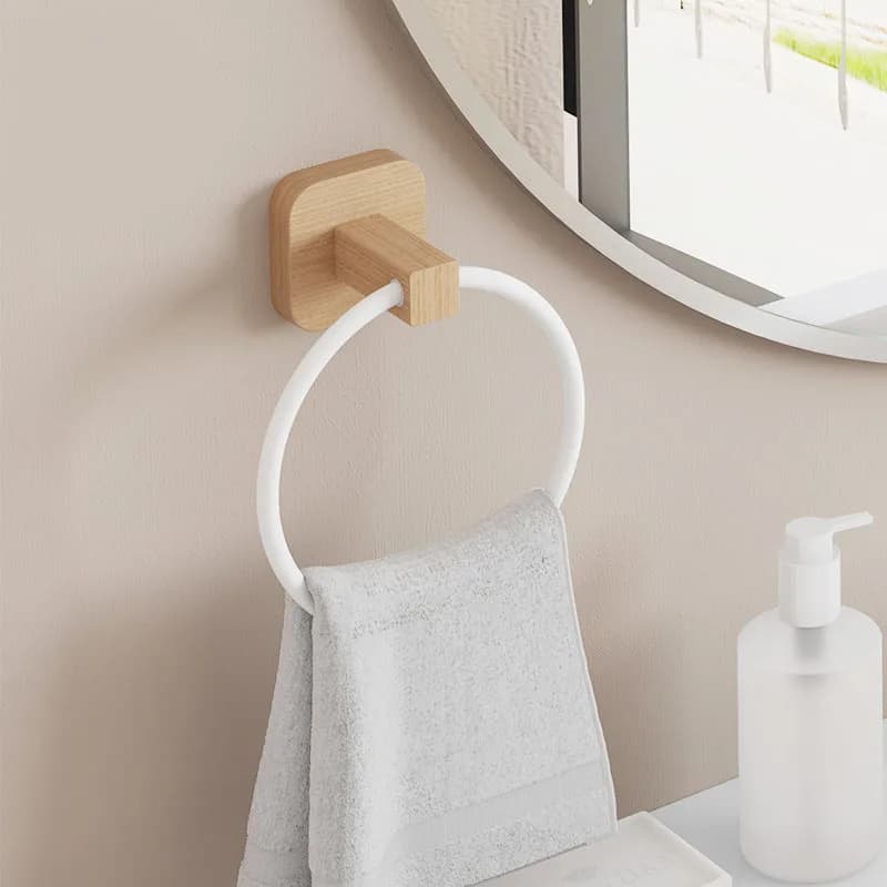 Portasciugamani da toilette in legno portarotolo da parete autoadesivo portarotolo portarotolo portasciugamani Set di accessori per il bagno