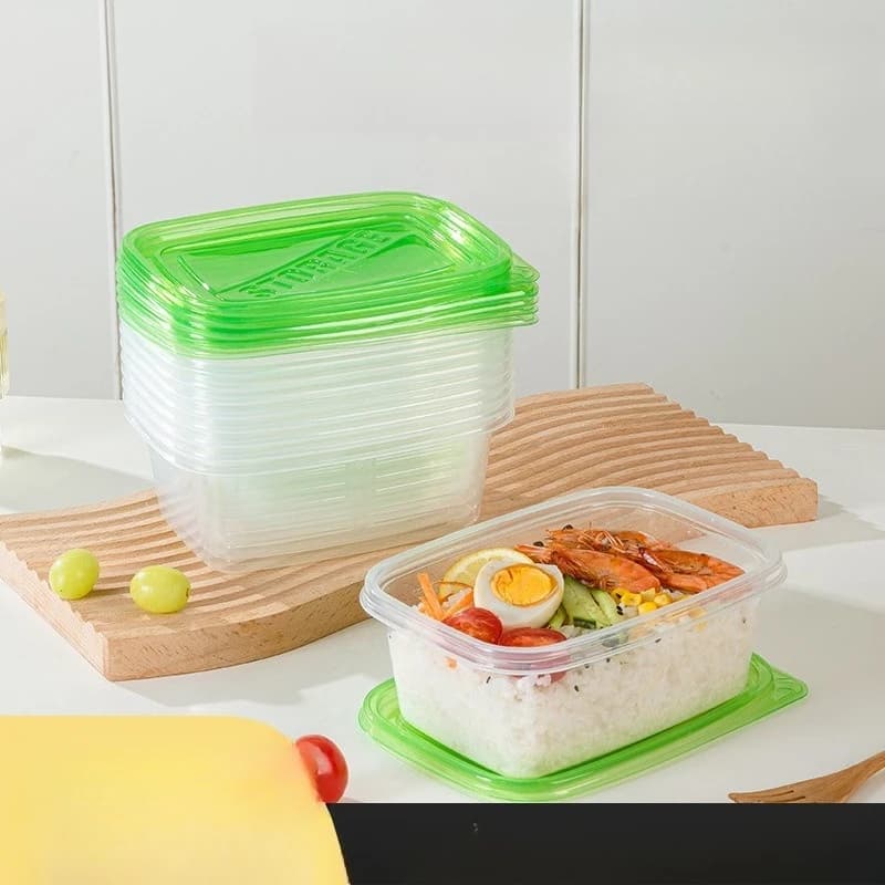 Contenitori per alimenti usa e getta Scatola per la preparazione dei pasti quadrata sicura per microonde con coperchio Bento per la conservazione del congelatore