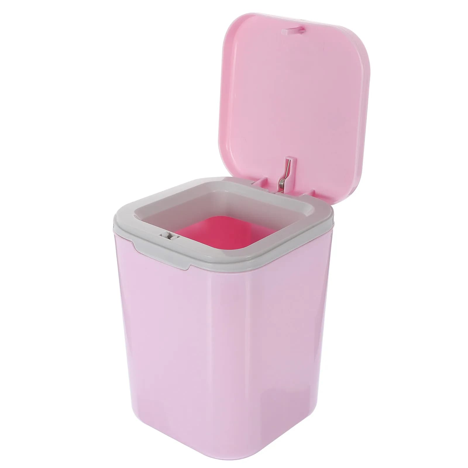 Mini Cestino da Scrivania, Piccolo Contenitore per Rifiuti in Plastica con Coperchio per Ufficio, Casa, Studio, Cestino per Rifiuti da Tavolo