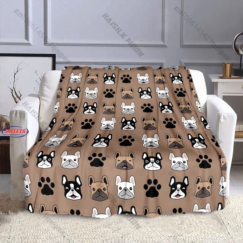 Coperta accogliente con motivo a cani per la casa, diverse misure, coperta decorativa per divano, camera da letto per bambini e adulti, soggiorno, regalo raffinato
