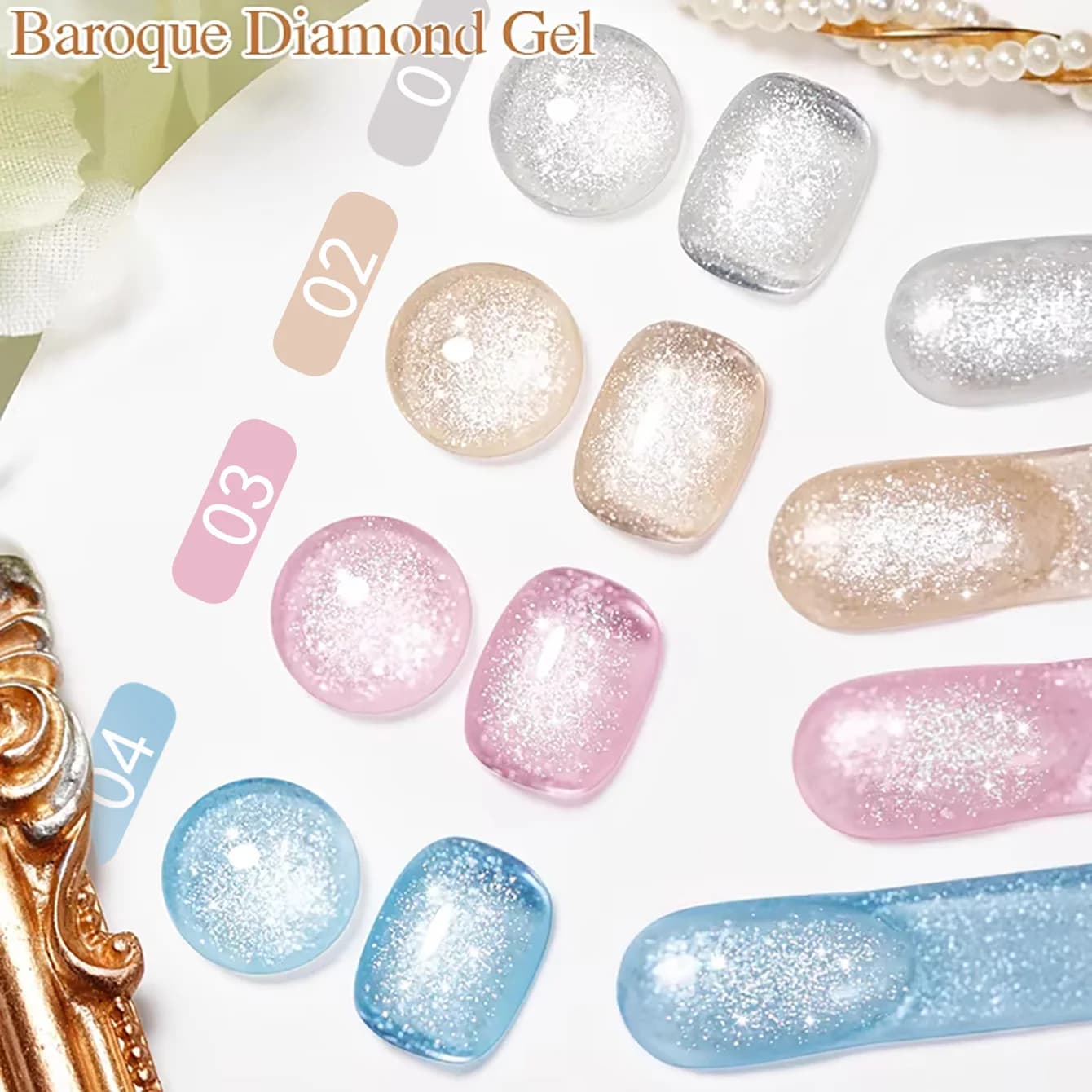 Sparkling Diamond Glitter Gel Nail Polish Shimmering Glitter Nail Gel Soak Off UV Semi-Permanent Varnish Summer Manicure