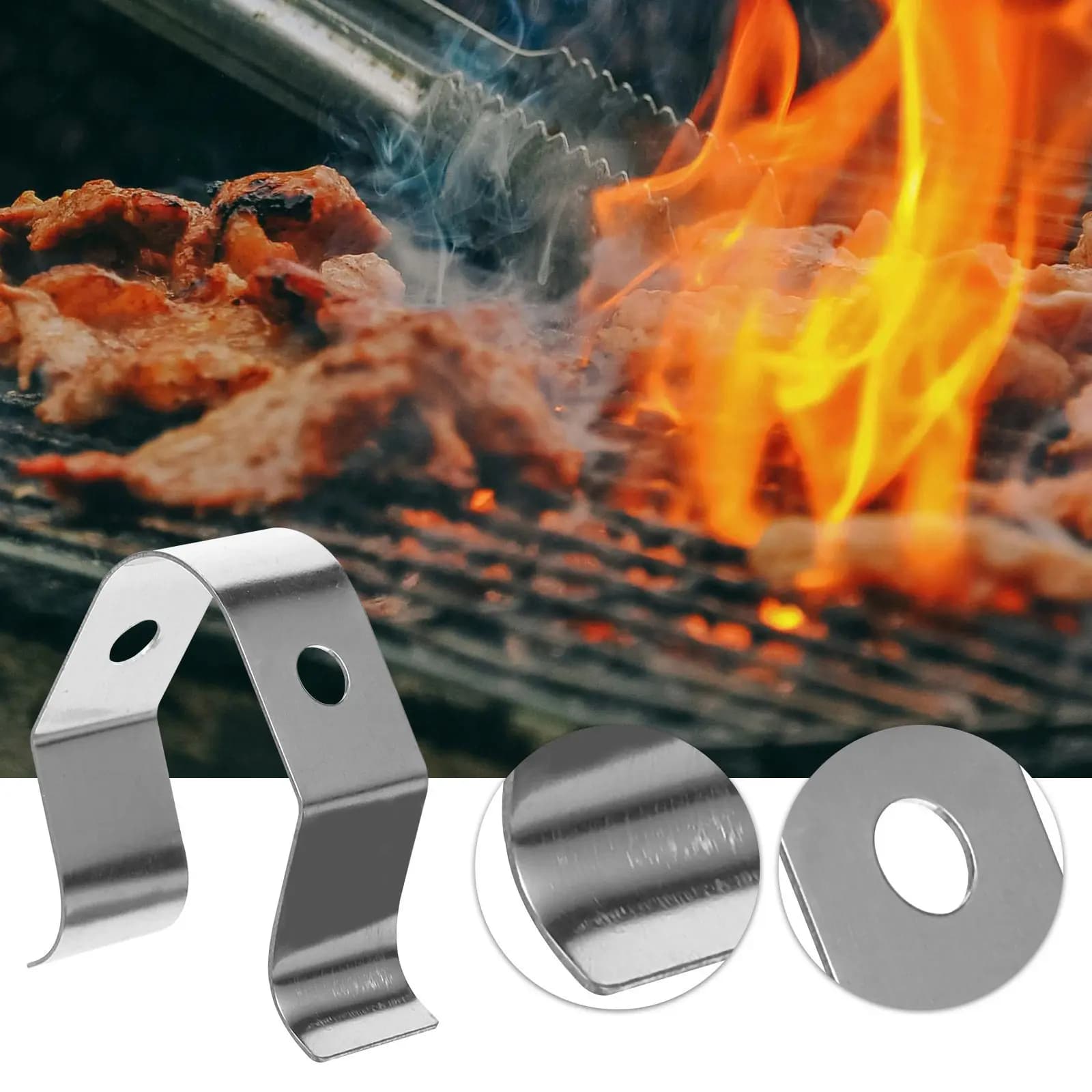 4Pcs Thermometer Pot Clip Stainless Steel Probe Holder for Accurate Temp Monitoring in Cooking Baking and Food Preparation