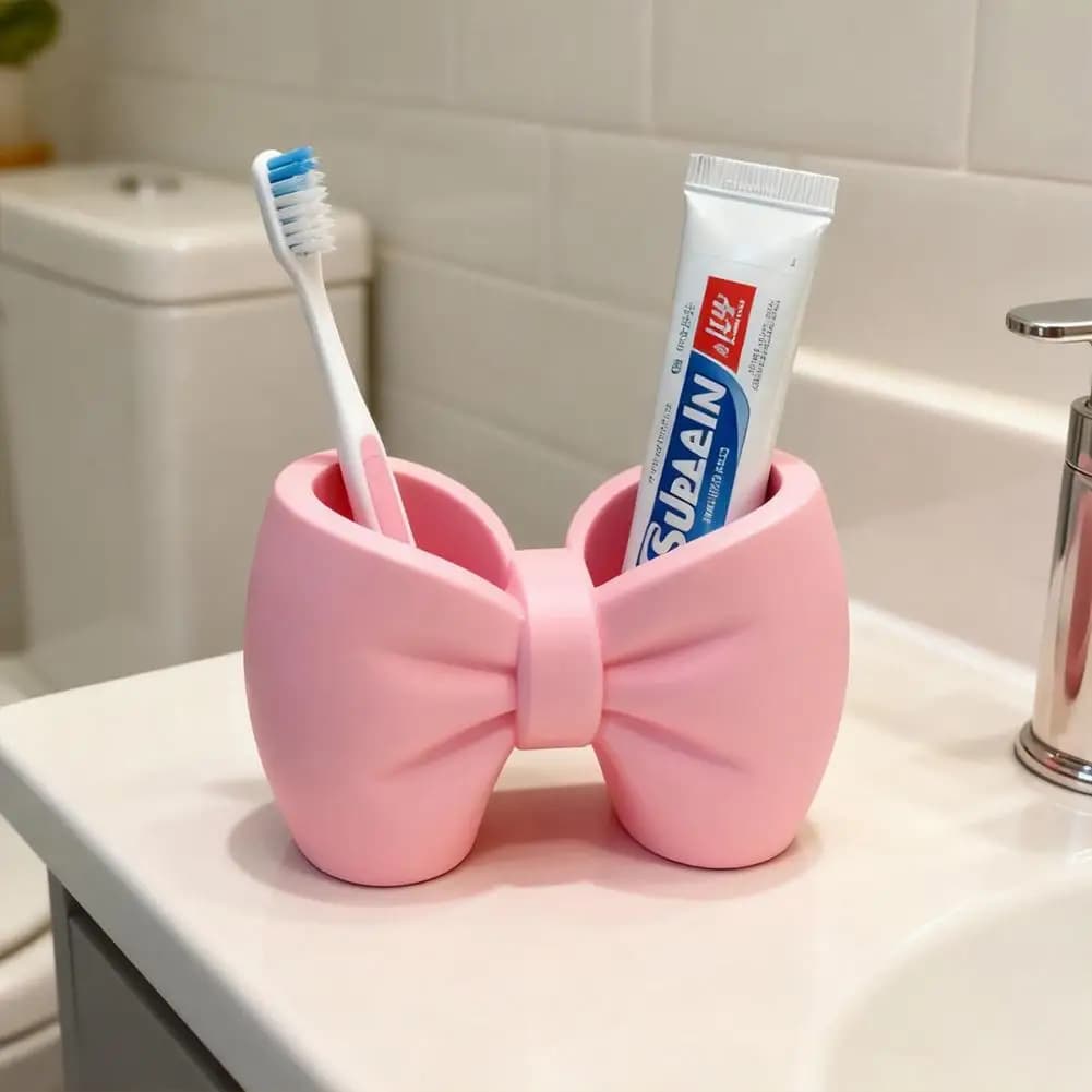 Portaspazzolini a Forma di Farfalla in PLA, Portaoggetti Multifunzionale per Bagno, Portapenne Decorativo