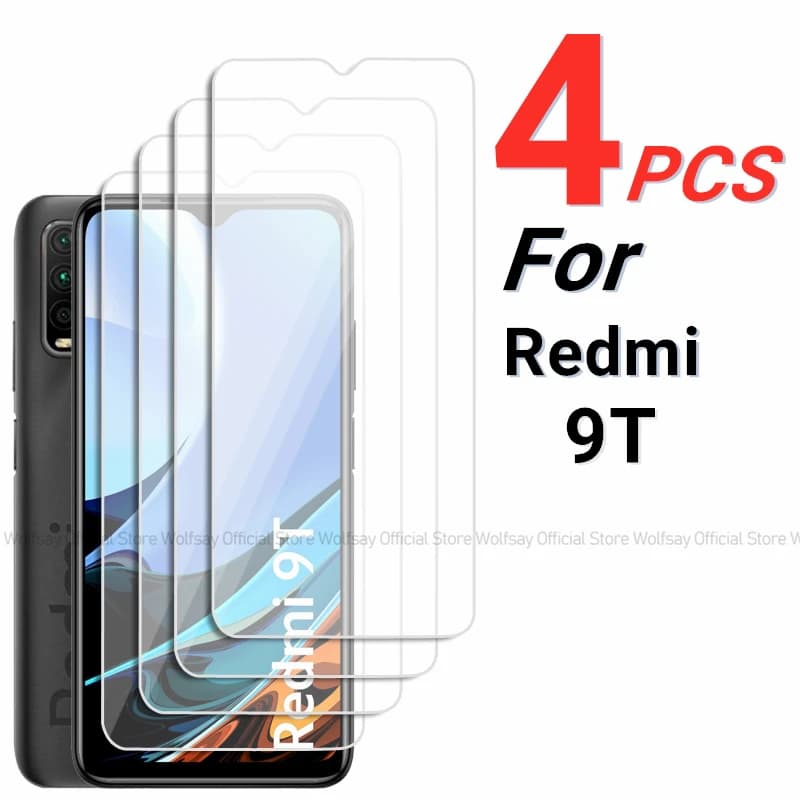 2/4PCS Screen Protector For Xiaomi Redmi 9T Tempered Glass Xiaomi Redmi 9T Full Phone Cover Necklace Glass Film For Xiaomi Redmi 9T