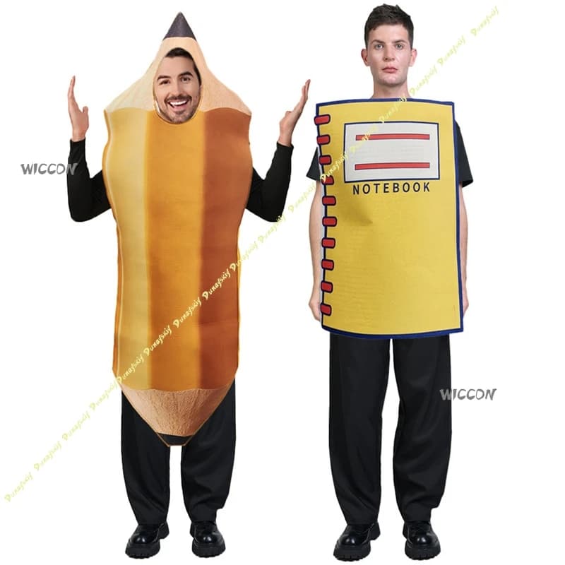 Halloween Funny Pencil Notebook Shaped Cosplay Costume Party Stage Performance Outfit Masquerade Role Play Costume