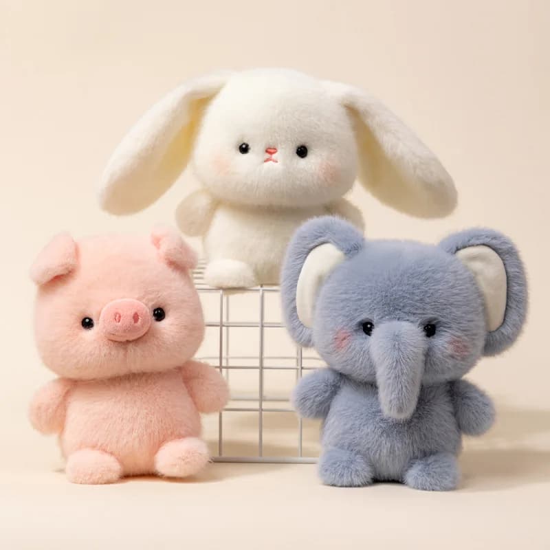 1-5 Pezzi Simpatico Compagno da Scrivania in Peluche, Animale Imbottito, Decorazione per Studio, Piccolo Ornamento per Camera, Regalo Kawaii per Amici