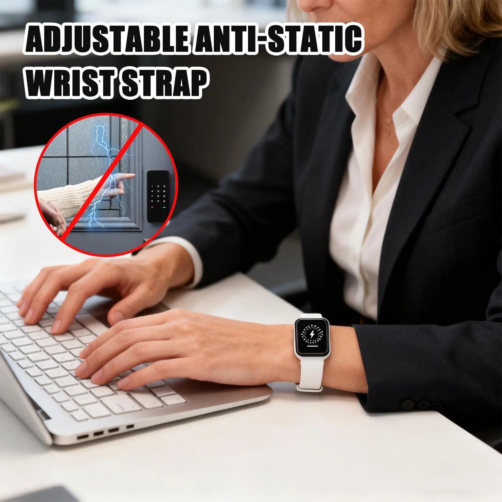 Bracciale antiurto Bracciale per rimozione elettrostatica invernale in silicone di dimensioni regolabili per uomini donne ragazzi ragazze giovani adolescenti marito figlio