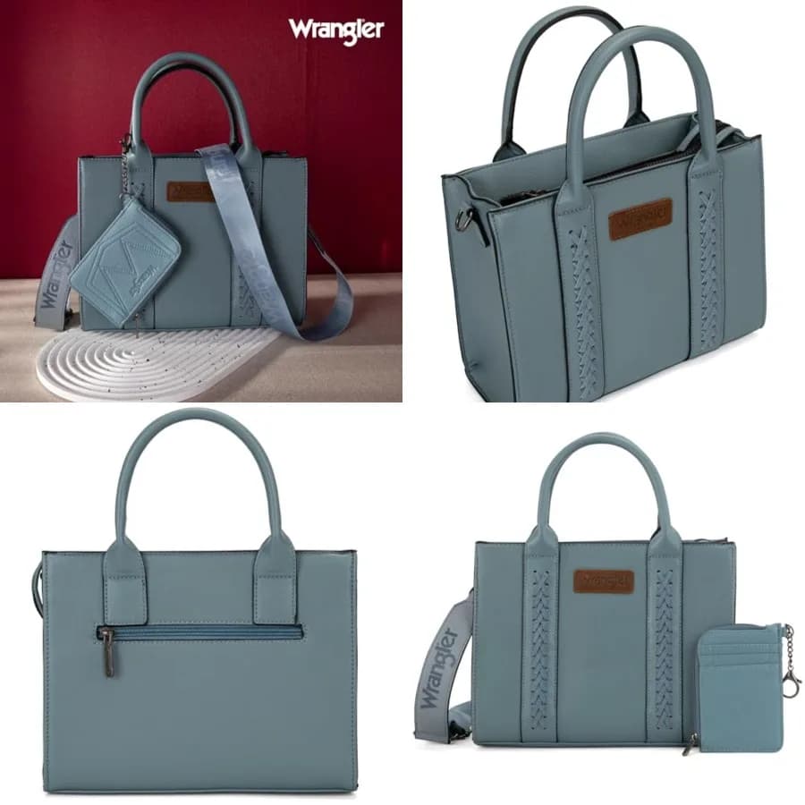 Borse Tote Wrangler per Donne, Borse e Borsette in Stile Western con Manico Superiore e Porta Carte