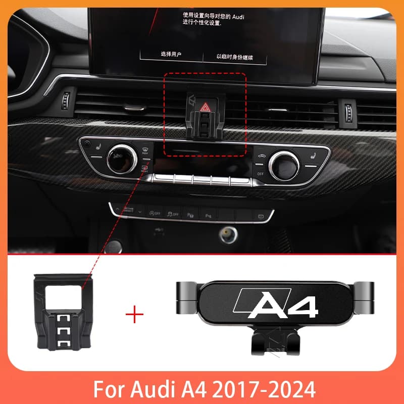 Supporto per telefono cellulare per auto per Audi A4 B9 2017-2024 Supporto speciale per telefono cellulare regolabile Base per GPS Accessori per supporto