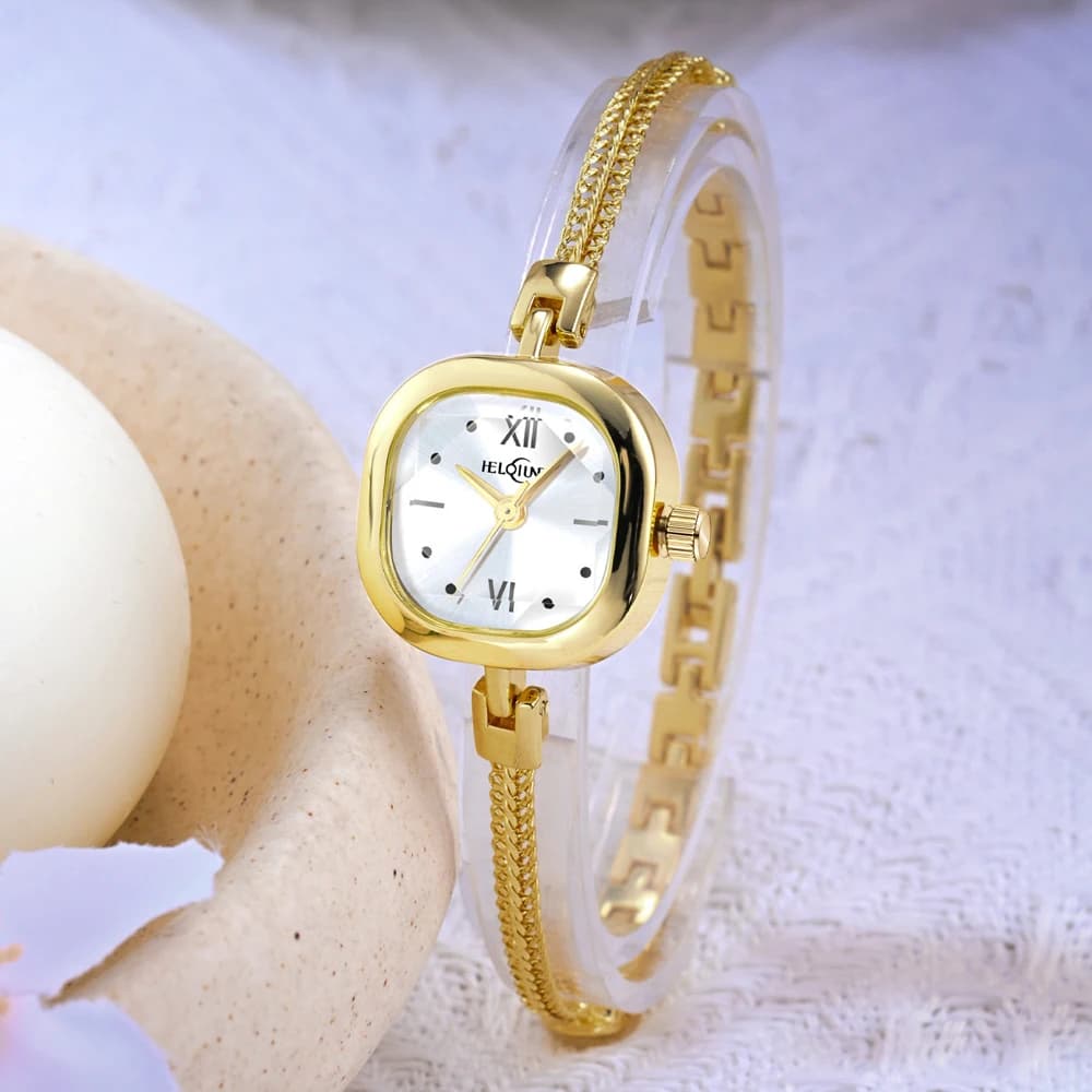 Heloiune Orologio alla Moda per Donne, Bracciale Compatto Quadrato, Mini Orologio al Quarzo di Lusso, Impermeabile