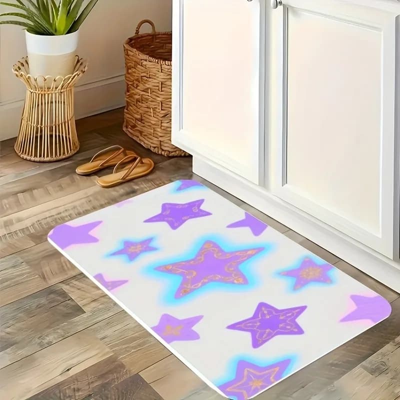 1PC Five-pointed Star Model Kitchen Mat Anti-slip Mat Pop Design Bathtub Bathroom Mat House Mat Lavandino Laundry Decor