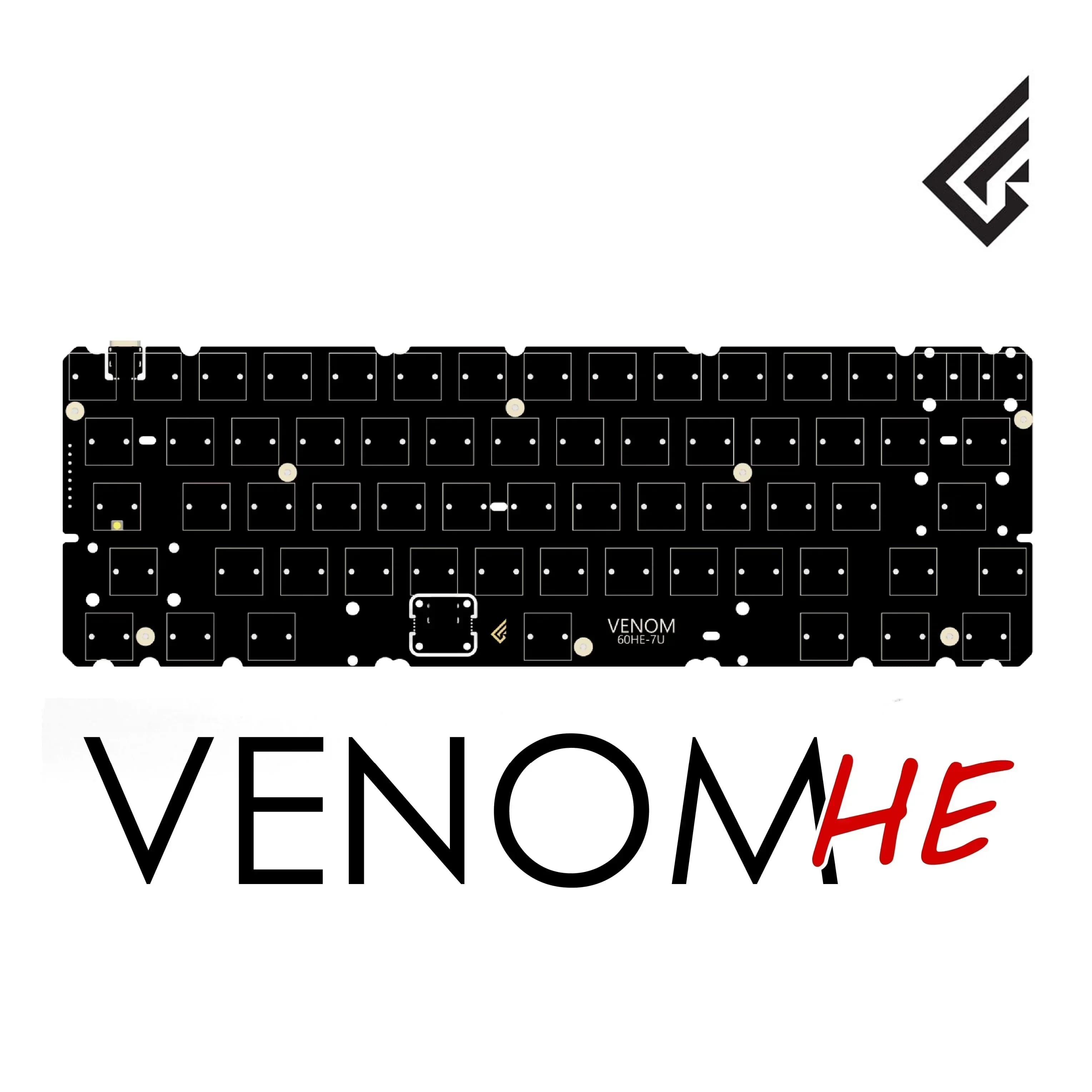 Geonworks Venom 60 HE Keyboard PCB 6.25U/7U Space Customized PCB for GH60 Tofu60 Holy60 PC Office Gaming Keyboard Accessories