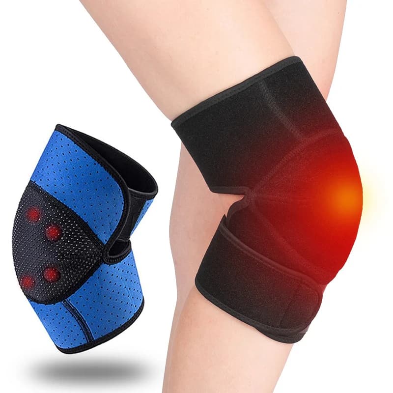 Protezione per ginocchio autoriscaldante da 2 pezzi per il calore, artrite al ginocchio con tormalina, protezione magnetica per il ginocchio antidolore