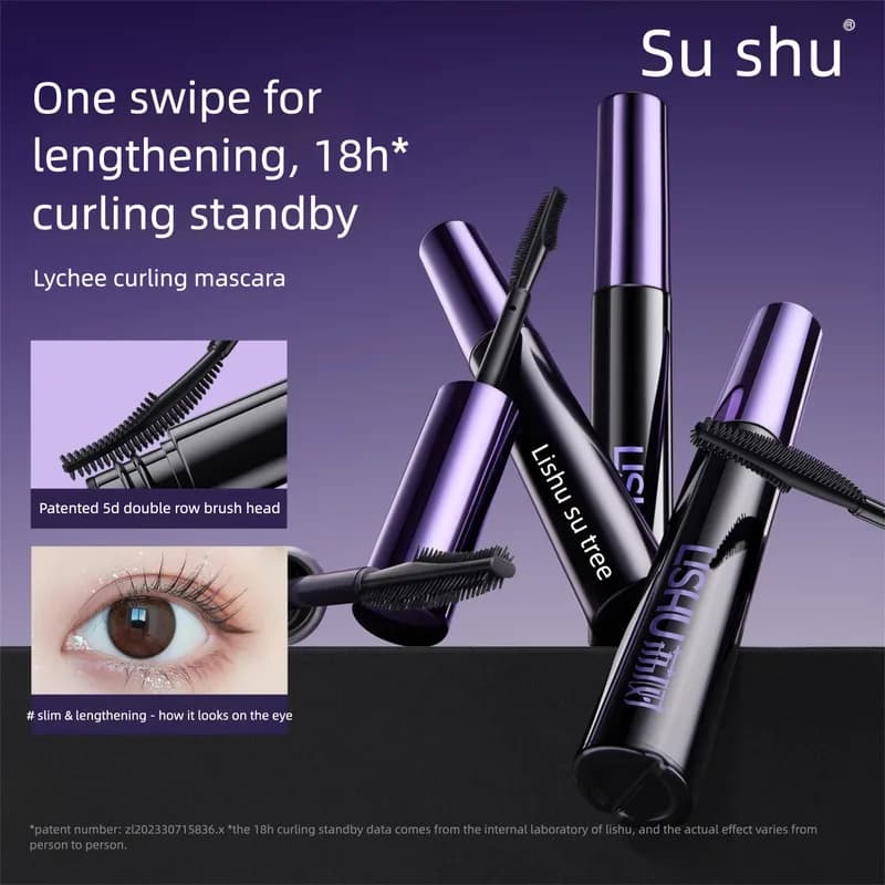 3ml Lishu Eyelash Base Cream Waterproof Slender Curling Long-Lasting Setting No Smudging Fine Brush Head for Eyelashes