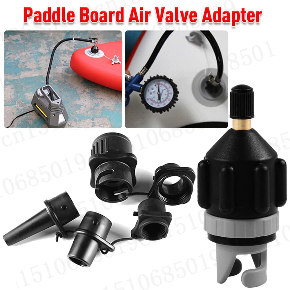 1 set adattatore valvola aria barca per scheda SUP adattatore pompa gonfiabile barca a pale per kayak valvola aria connettore pompa pneumatico aria compressa