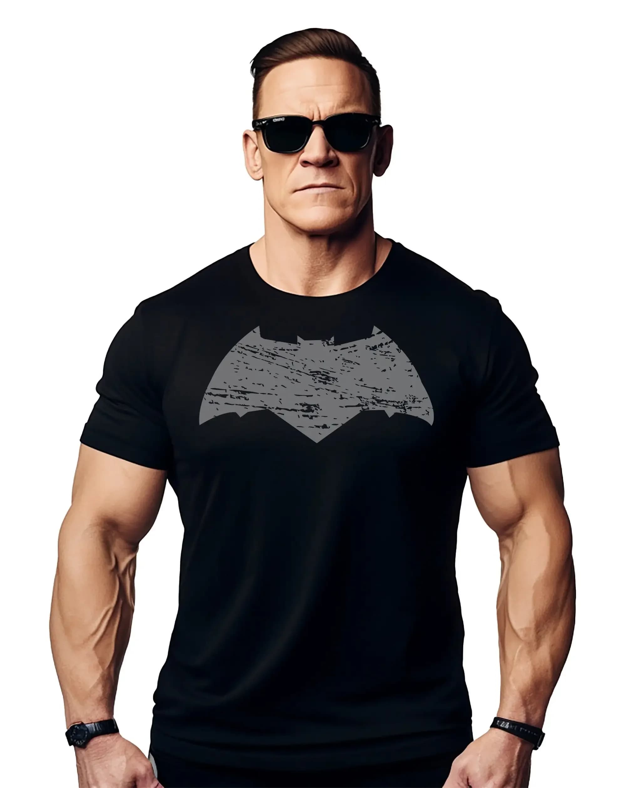 T-shirt da palestra Dark Knight Bat Chest per uomo, divertente maglietta a tema TV e film, perfetta per l'allenamento e per i fan della pop culture