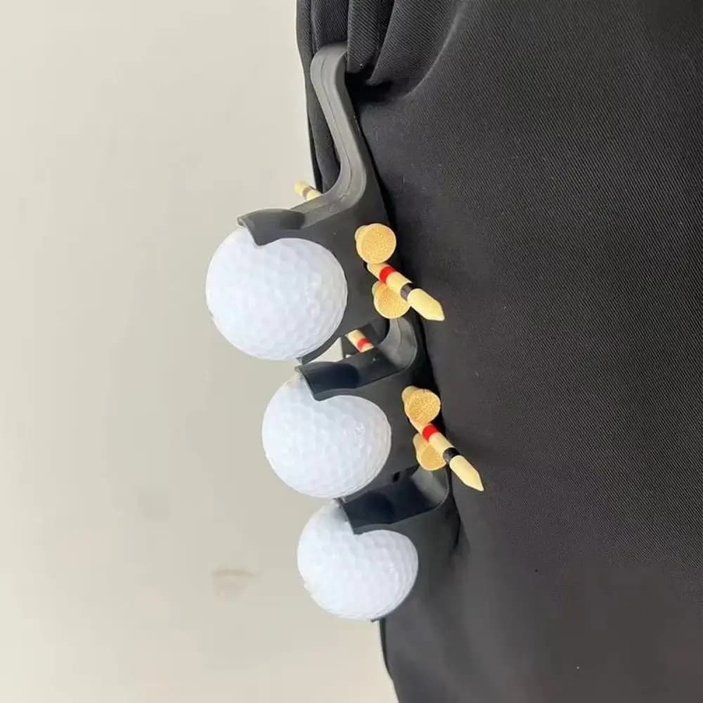 Porta Palline da Golf a Tre Scomparti da Cintura, Porta Tee da Golf, Clip da Cintura, Custodia Portatile in Plastica per Palline da Golf