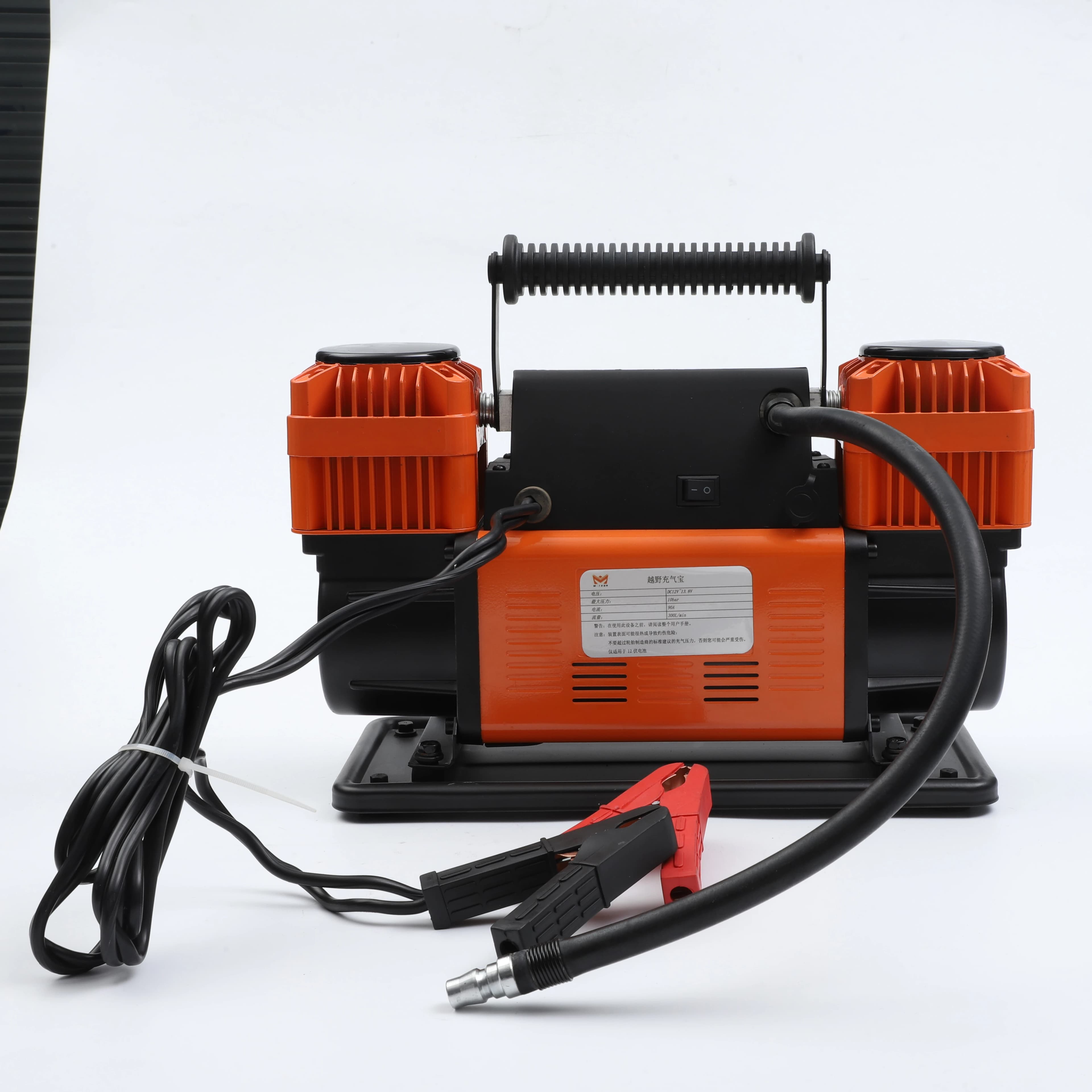 Gonfiatore per pneumatici per veicoli di grandi dimensioni potente portatile da 12 V, compressore d'aria a gonfiaggio rapido a 2 cilindri, gonfiaggio di pneumatici per camion SUV per trattori