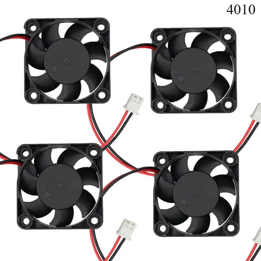PER ventola di raffreddamento per computer DC 12V da 4 pezzi 4010 cuscinetto a manicotto per stampante 3D senza spazzole a 2 pin -