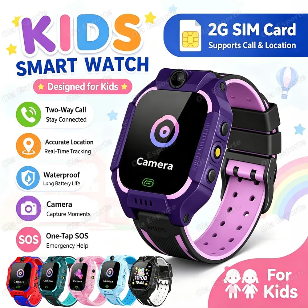 New Support 2G SIM Card Smart Watch Child Kids Flashlight GPS Location SOS Camera Voice Call Child Game Smartwatches Gifts HT30