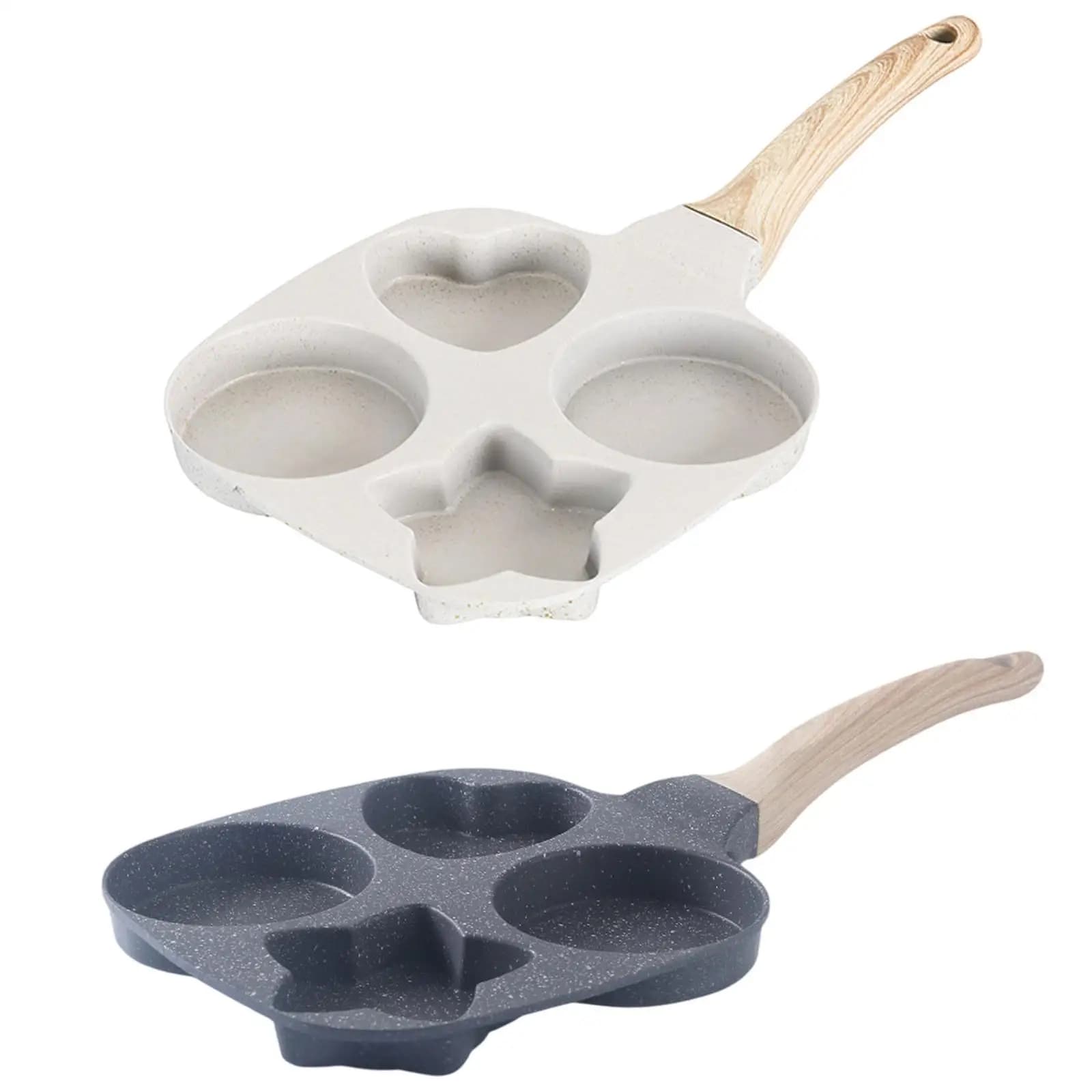 Nonstick Frying Pan 4-cup Egg Pan Breakfast Skillet Aluminium Alloy Fried Divided for Muffins Hamburger Crepe Plett Burgers