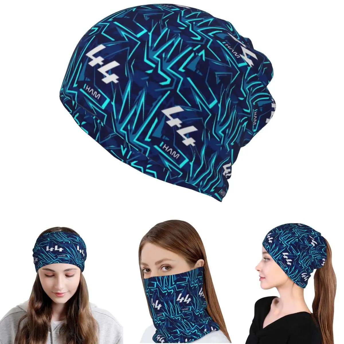 Lewis Hamilton 44 - F1 2024 Bandana, copricollo, maschera, sciarpa, caldo berretto balaclava, cappello unisex per adulti, antivento