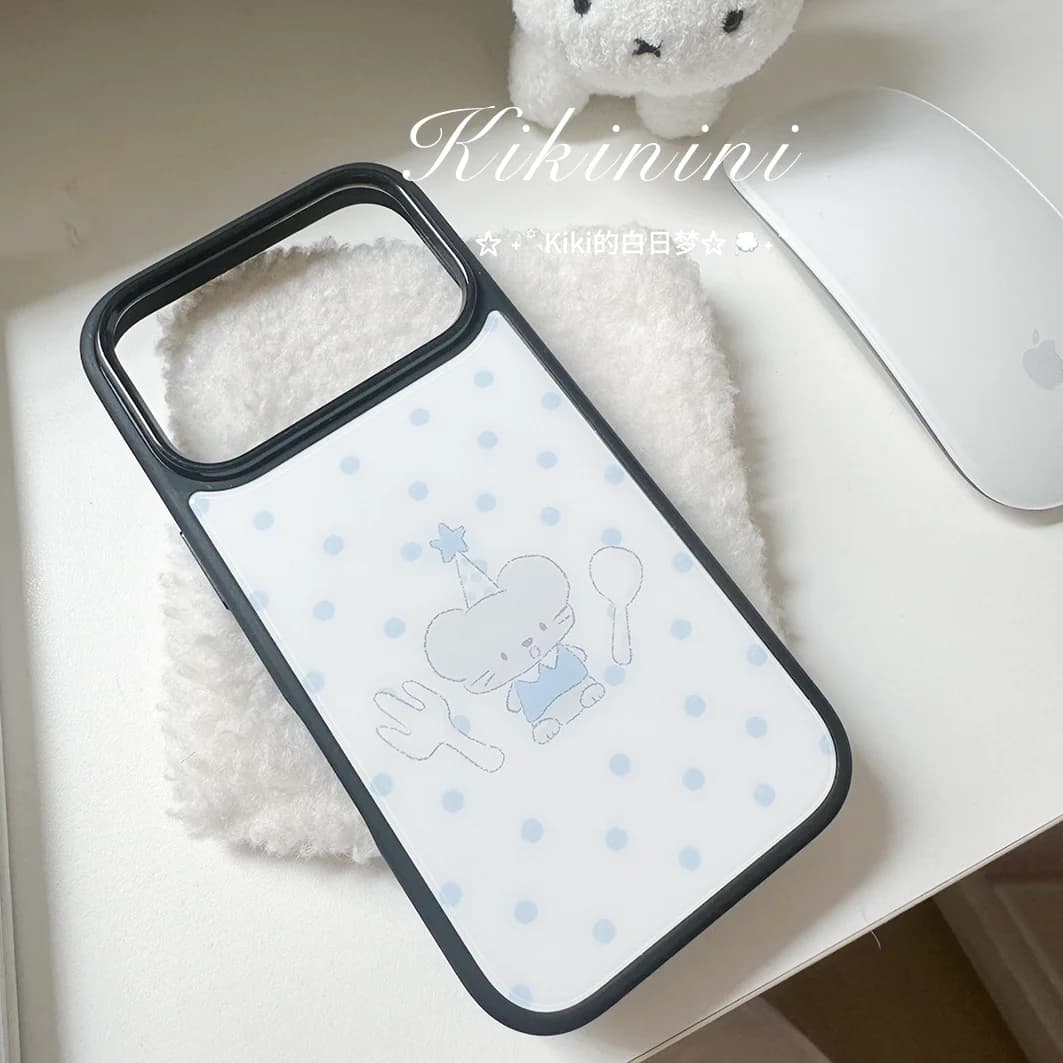 Ins Mouse Chef Blue Wave Dot Phone Case For iPhone 17Air 16 15 14 13 12 11 Pro Max 16 15 14 8 7 Plus XR XS MAX Anti Drop Cover