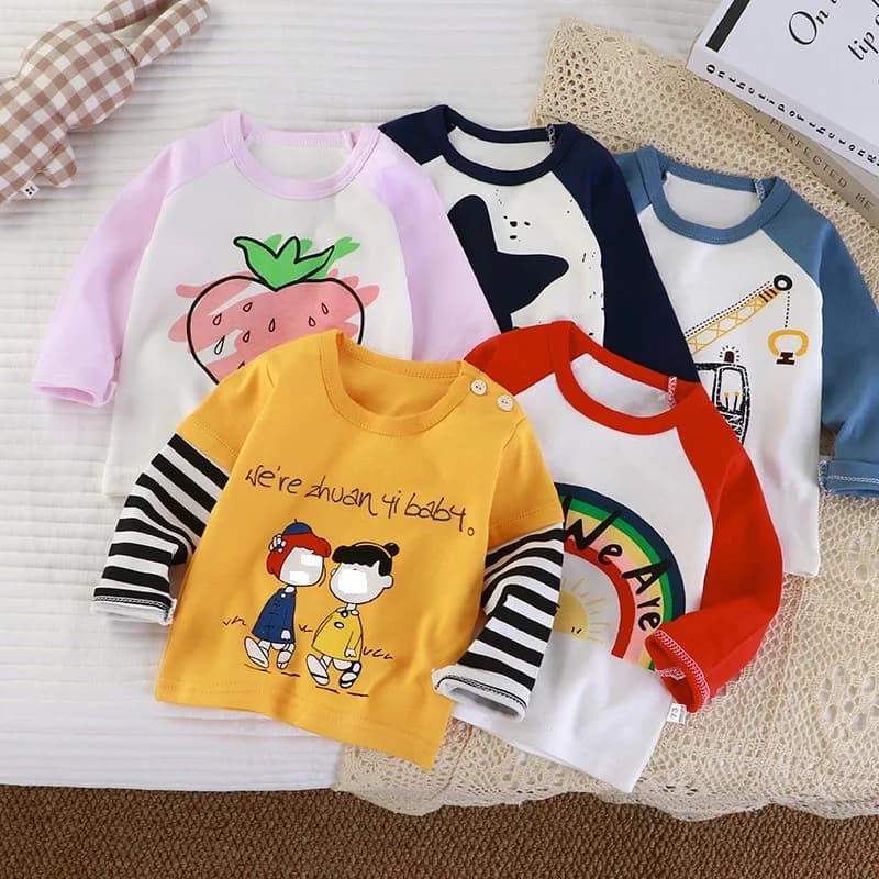 Maglietta Intima per Bambini in Puro Cotone, Maglia a Maniche Lunghe per Ragazzi e Ragazze, T-shirt Singola per Bambini