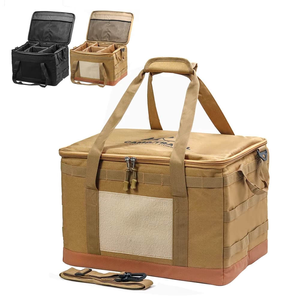 45L Large Capacity Outdoor Camping Storage Bag - Outdoor Tool Bag with Picnic Cookware Utensils Kit Gas Canister Organizer