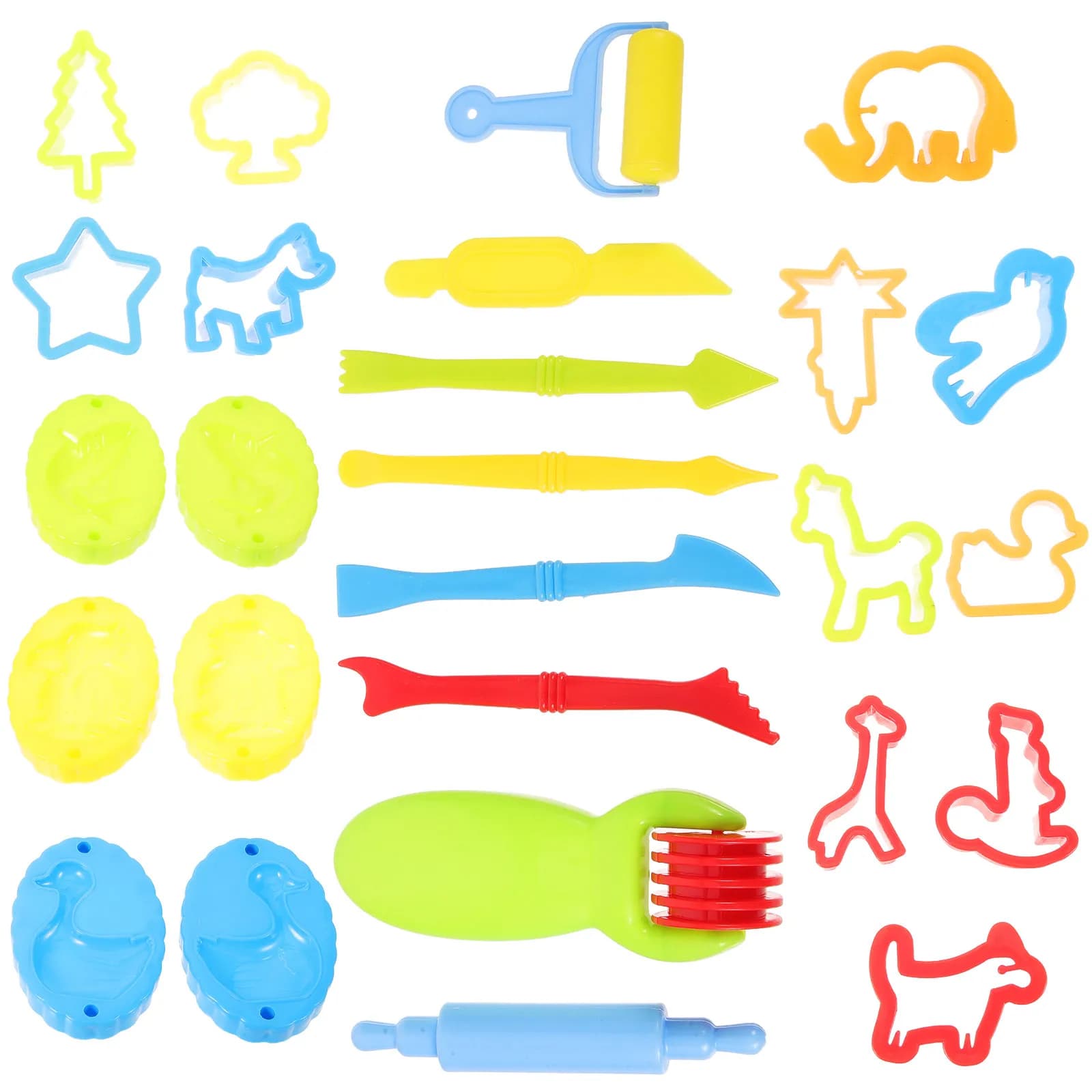 1Set Kids Dough Tools Set Safe Non-Toxic Clay Modeling Kit for Children DIY Creative Play Dough Cutting Rolling Shaping Molding