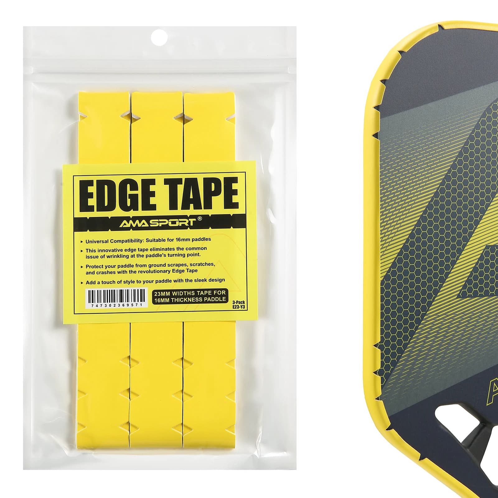 AMASPORT Pickleball Paddle Nastro di protezione 20mm/23mm/26mm Paddle Head Edge Guard Racchetta Nastri di protezione bordi