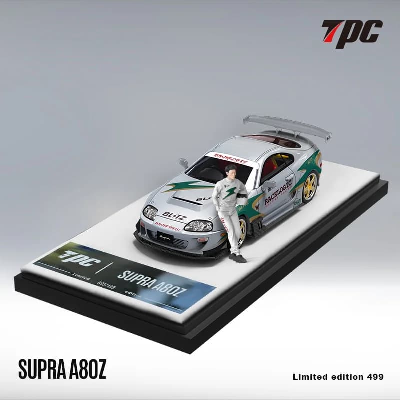 TPC 1:64 Supra A80Z Argento Verde - modello in lega di action figure
