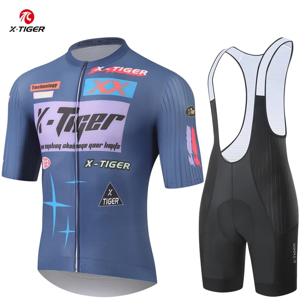 X-TIGER Summer Men's Cycling Jersey Short Sleeved Pro Anti-UV SPF 50+ Mountain Road Men's Cycling Clothing